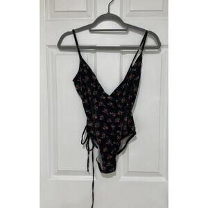 Out from Under for Urban Outfitters Floral Tie Bodysuit Medium